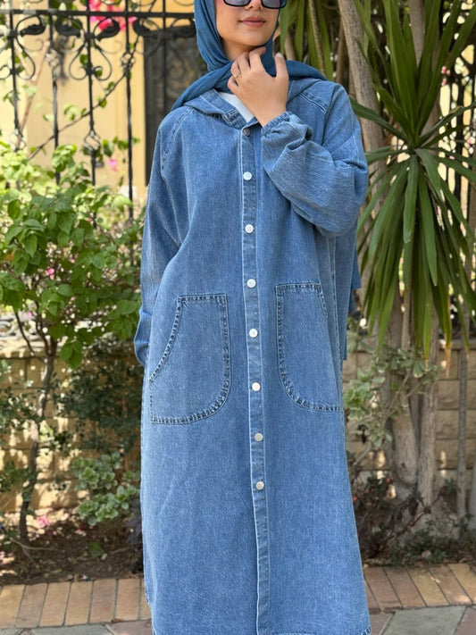 Hooded Denim Shirt