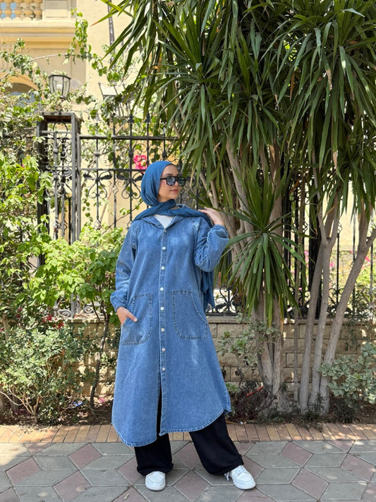 Hooded Denim Shirt